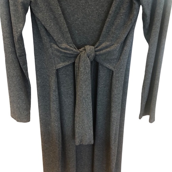 J Jill Wearever Collection Career Charcoal Tie Front Knee Length Dress Medium - Picture 5 of 10